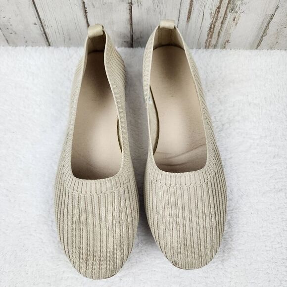 Danskin Hope Knit Ballerina Nude Flats Size 9 - Picture 8 of 8